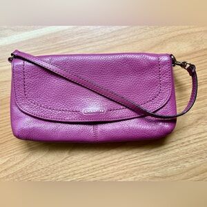 Coach Purple Pebbled Leather Clutch
